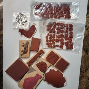 Assorted Red Rubber Stamps